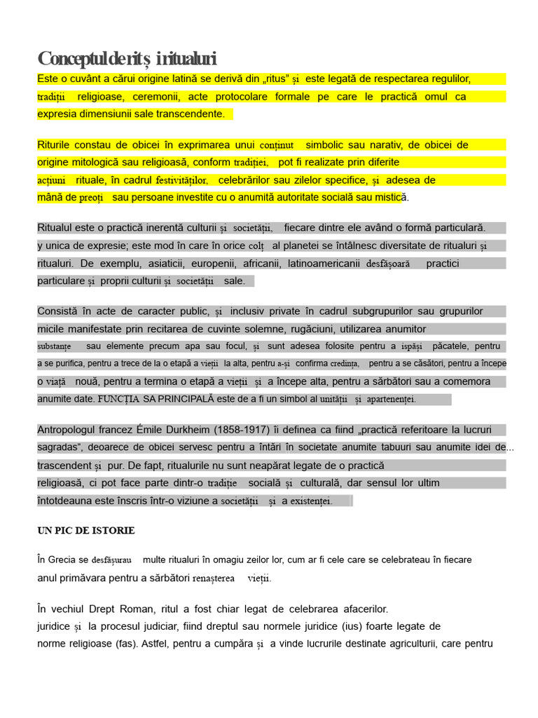 LECTURA Conceptul de Rit | PDF