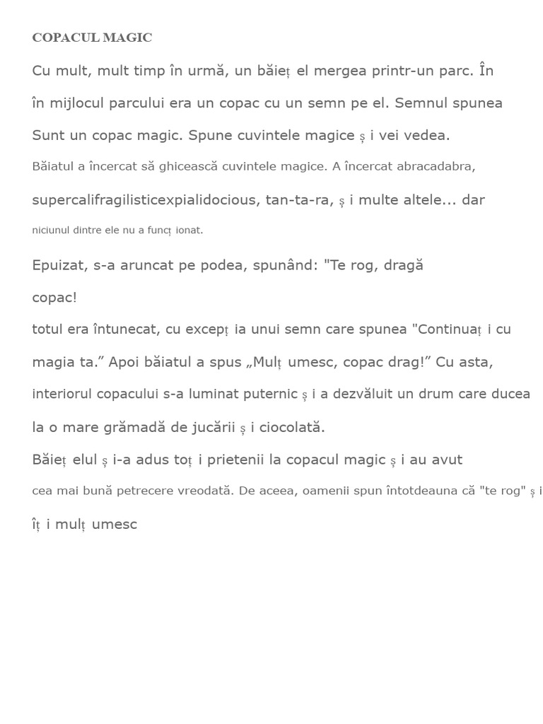 Copacul Magic | PDF