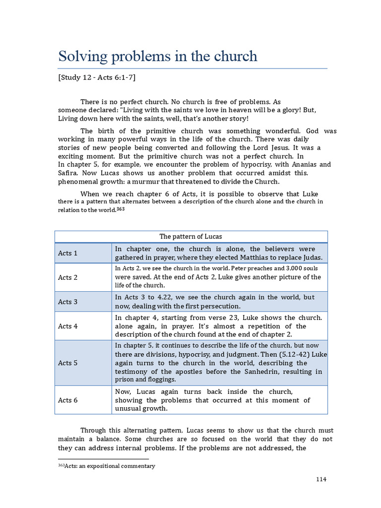 Addressing Church Problems in Acts | PDF | Acts Of The Apostles | Jesus