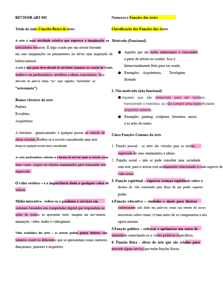 ART 002 Lição 1 a 8 | PDF | Cor | Pinturas