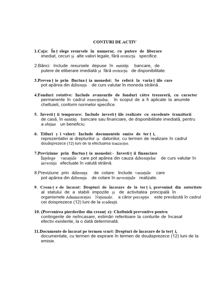 50 Conturi de Activ Și 50 de Pasiv Contabilitate 2020 | PDF