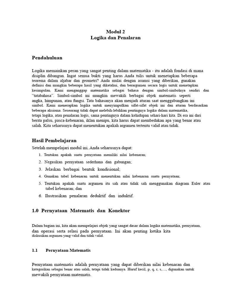 Logika Matematika dan Penalaran Dasar | PDF