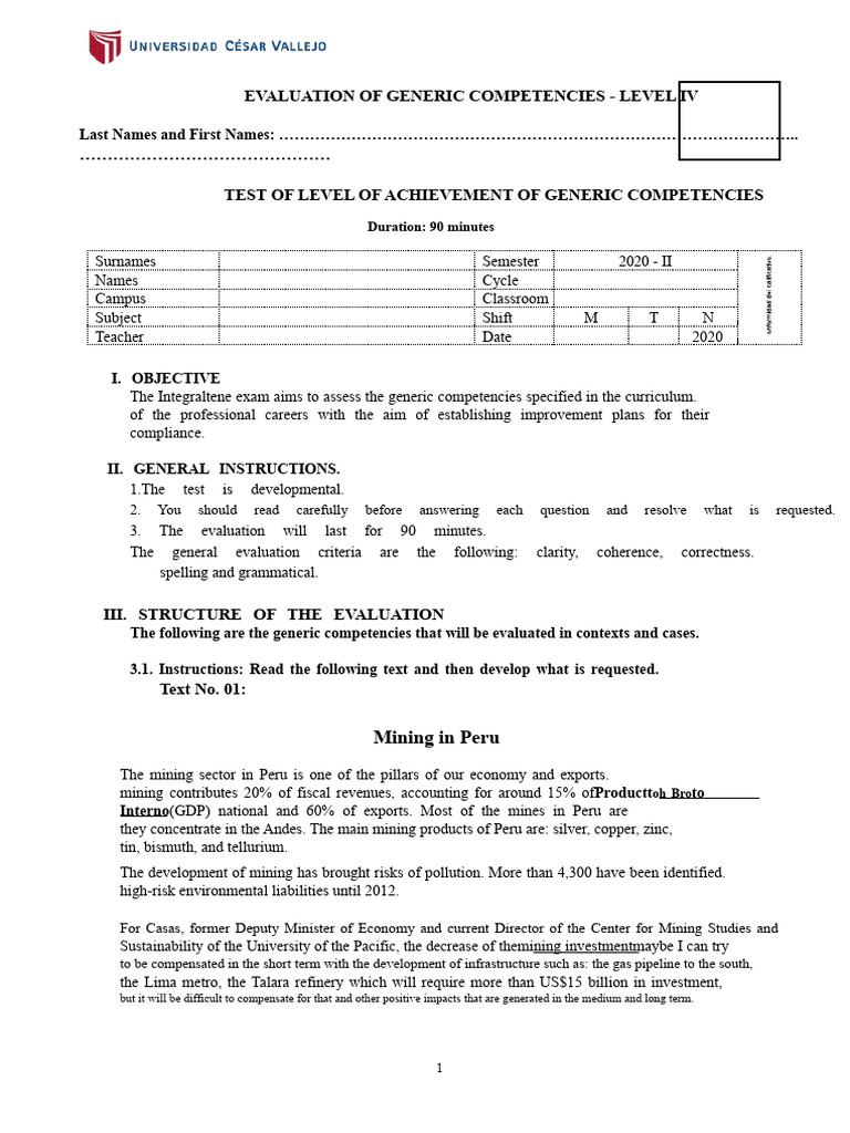 Generic Competencies Level IV | PDF | Mining | Leadership