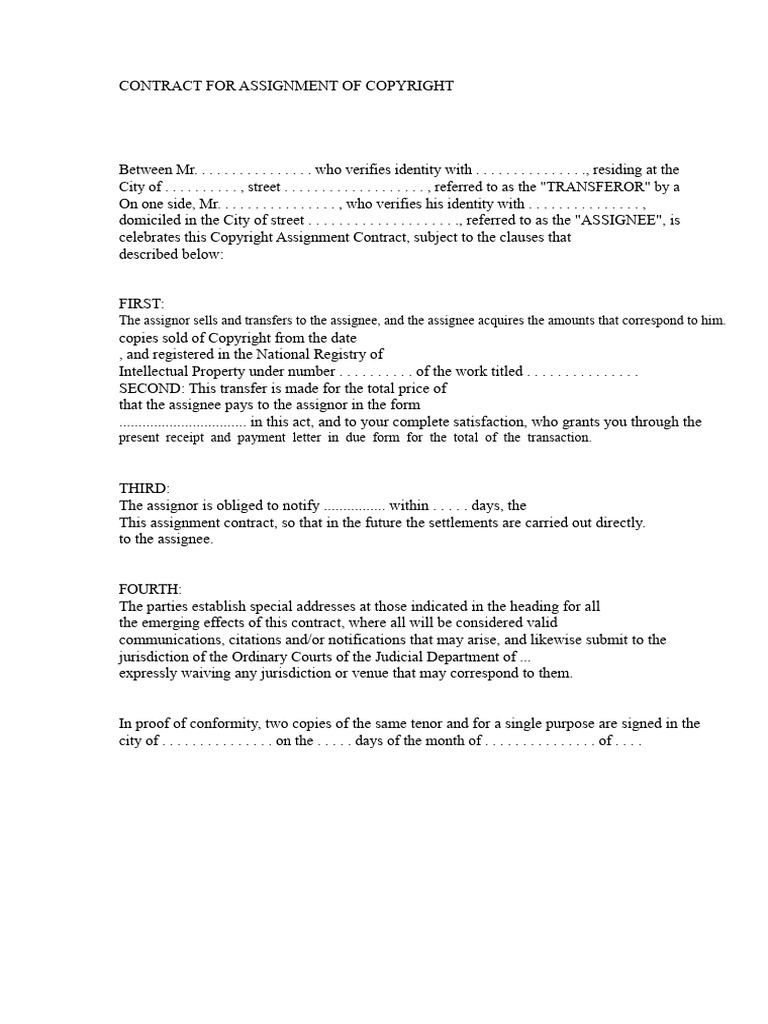 Copyright Assignment Agreement | PDF