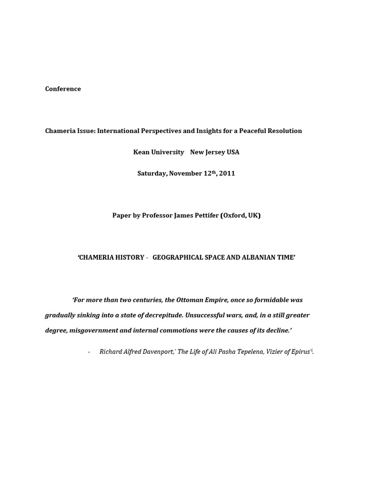 Chameria History - Geographical Space and Albanian Time | PDF | Albania ...