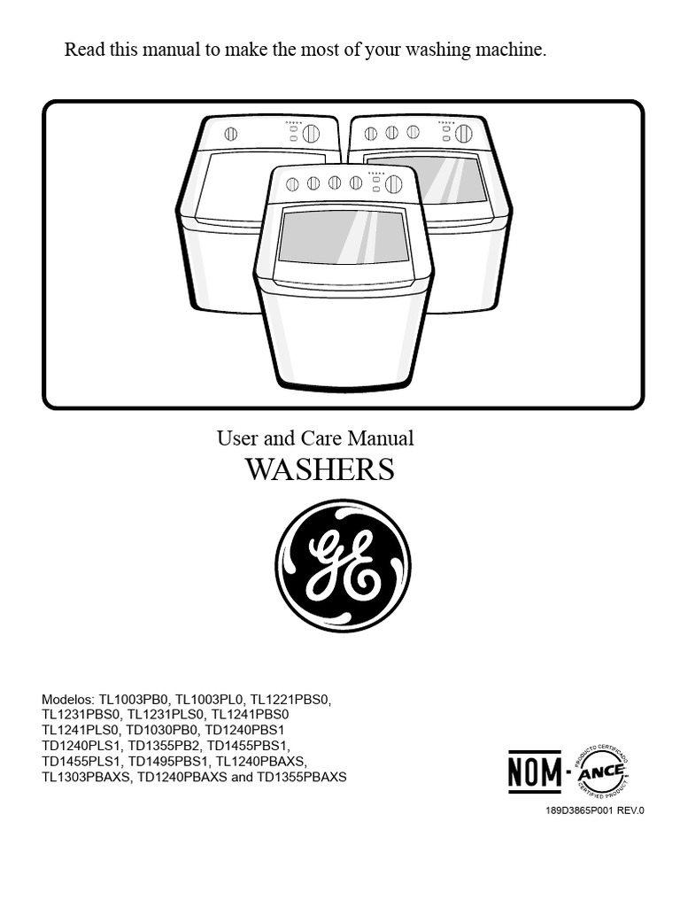 Washing Machine User Manual Guide | PDF | Washing Machine | Electrical ...