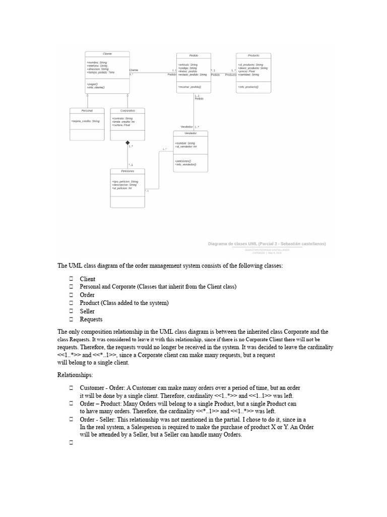 Order Management System UML Diagram | PDF