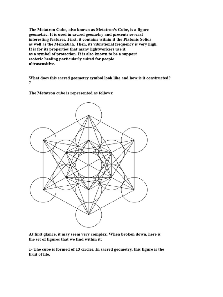 Understanding Metatron's Cube in Spirituality | PDF | Spirituality