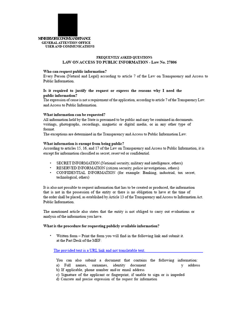 Accessing Public Information FAQs | PDF | Information | Justice