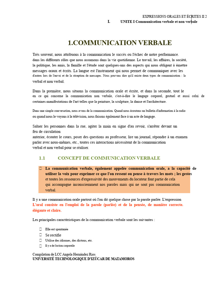 Communication verbale et non verbale | PDF | Communication non verbale ...