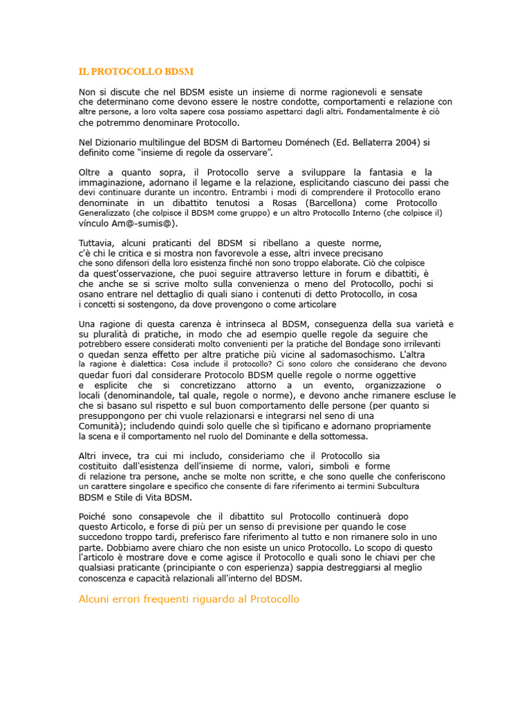 Il Protocollo BDSM | PDF