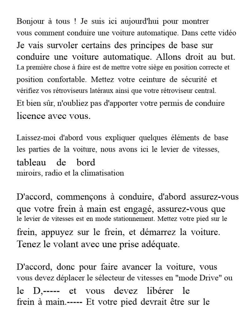 Guide pour conduire une voiture automatique PDF — free download