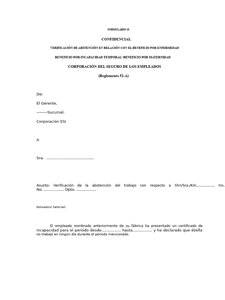 Formulario 10 | PDF