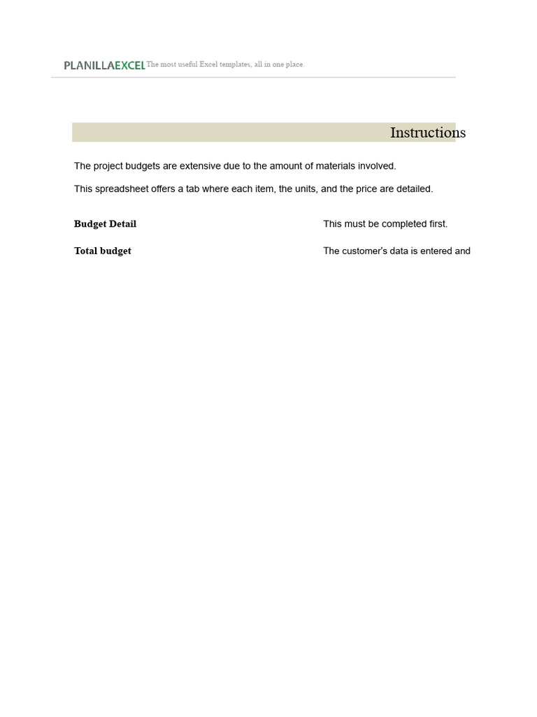 Excel Template For Project Budget | PDF | Concrete | Microsoft Excel