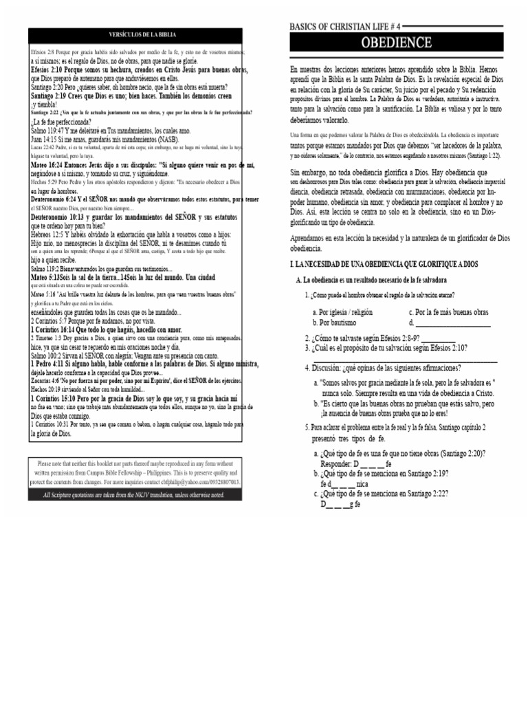 Fe y Obediencia en la Biblia | PDF | Gracia en el cristianismo | Salvación