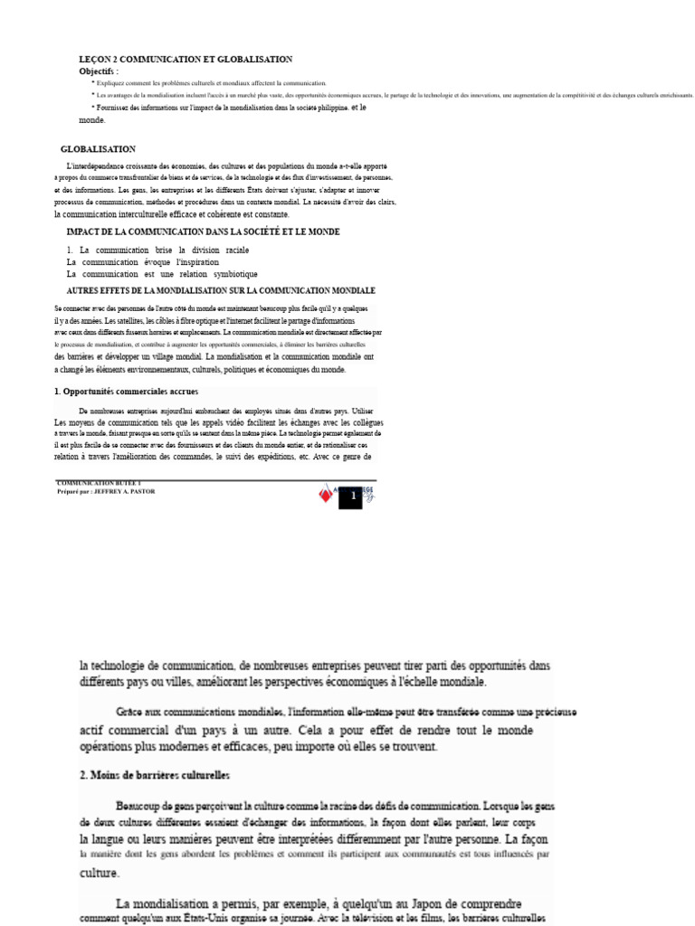 Impact de la Mondialisation sur la Communication | PDF | Globalisation