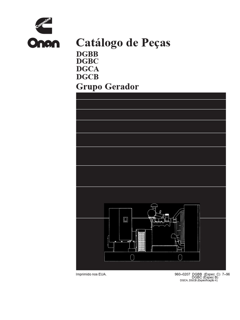 Catálogo de Peças para Geradores DGBB-DGCB | PDF | Cummins | Radiador