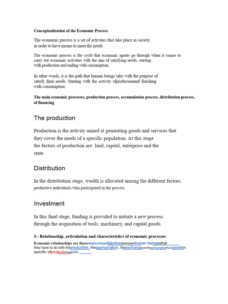 Conceptualization of The Economic Process | PDF