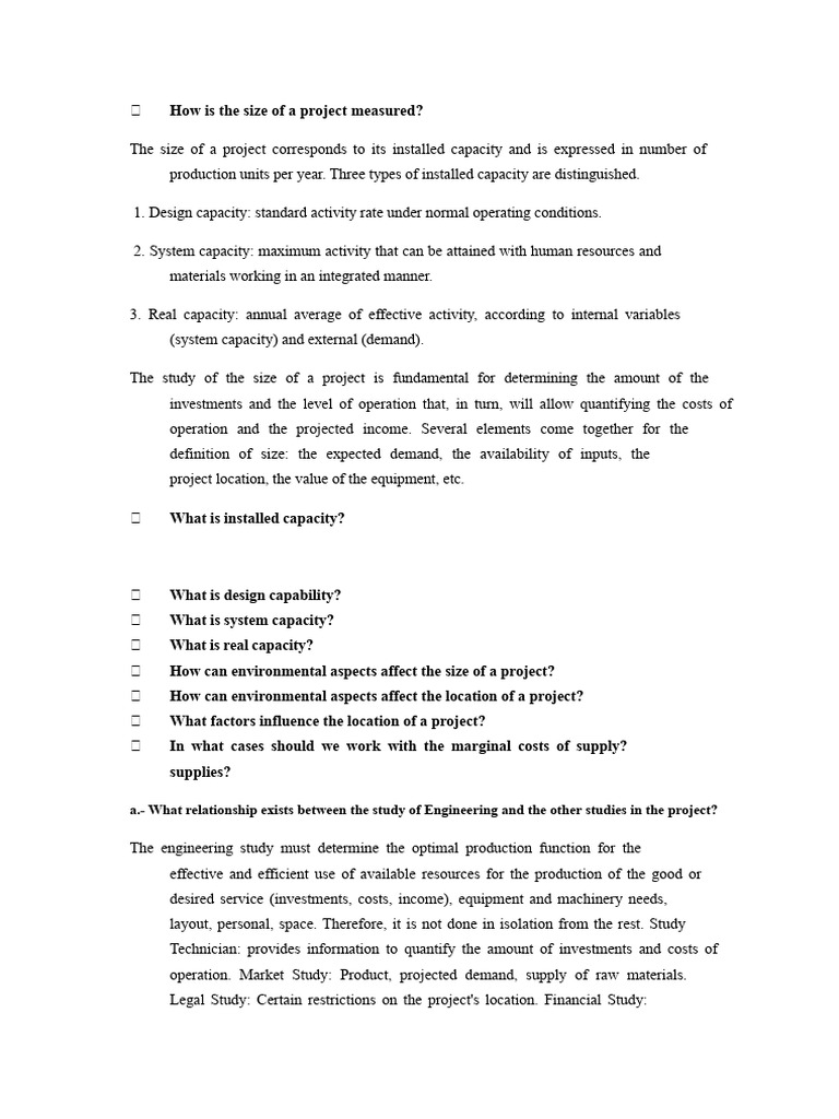 Measuring Project Size and Capacity | PDF | Internal Rate Of Return ...