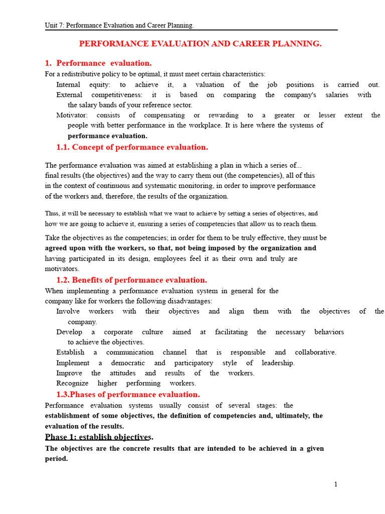 Performance Evaluation & Career Planning | PDF | Performance Appraisal ...