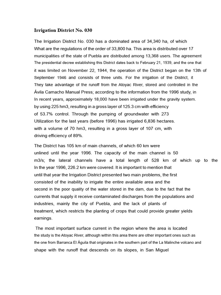 Irrigation District 030 | PDF | Irrigation | River