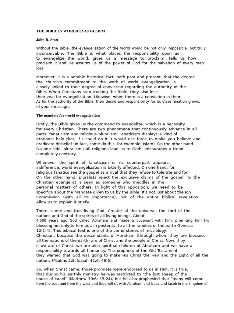 The Bible's Role in Global Evangelism | PDF | Jesus | Gospel Of Matthew