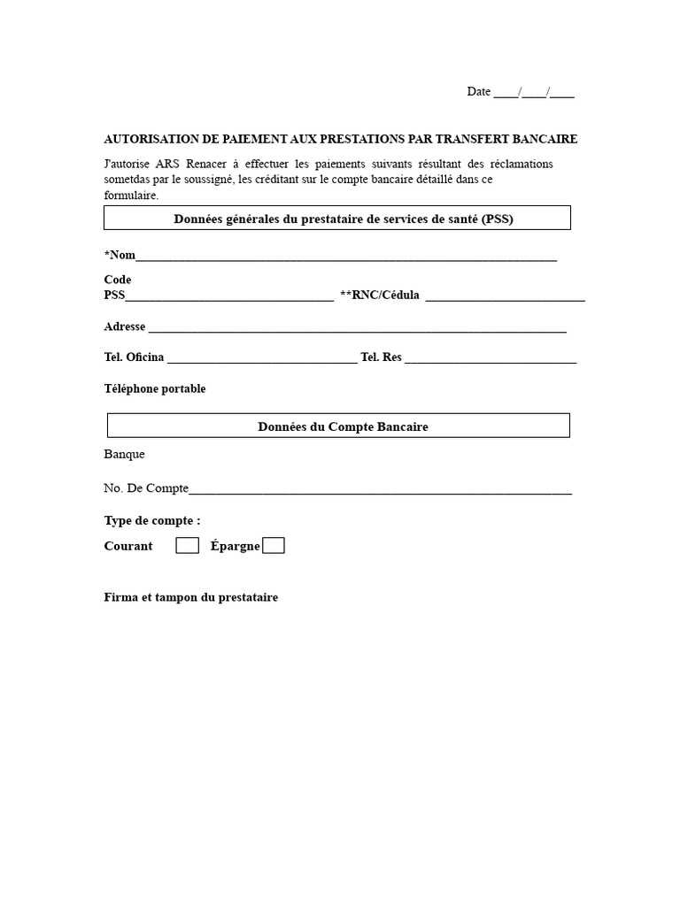 Autorisation de Paiement par Transfert | PDF