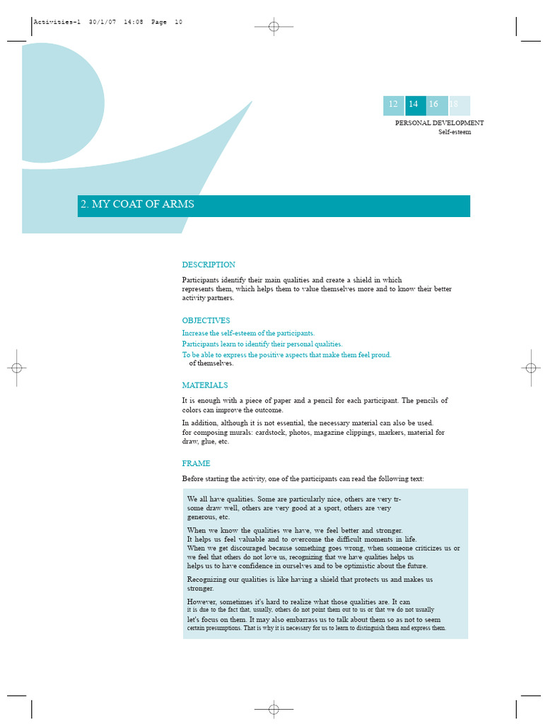 Boost Self-Esteem with Personal Shields | PDF | Psychological Concepts ...