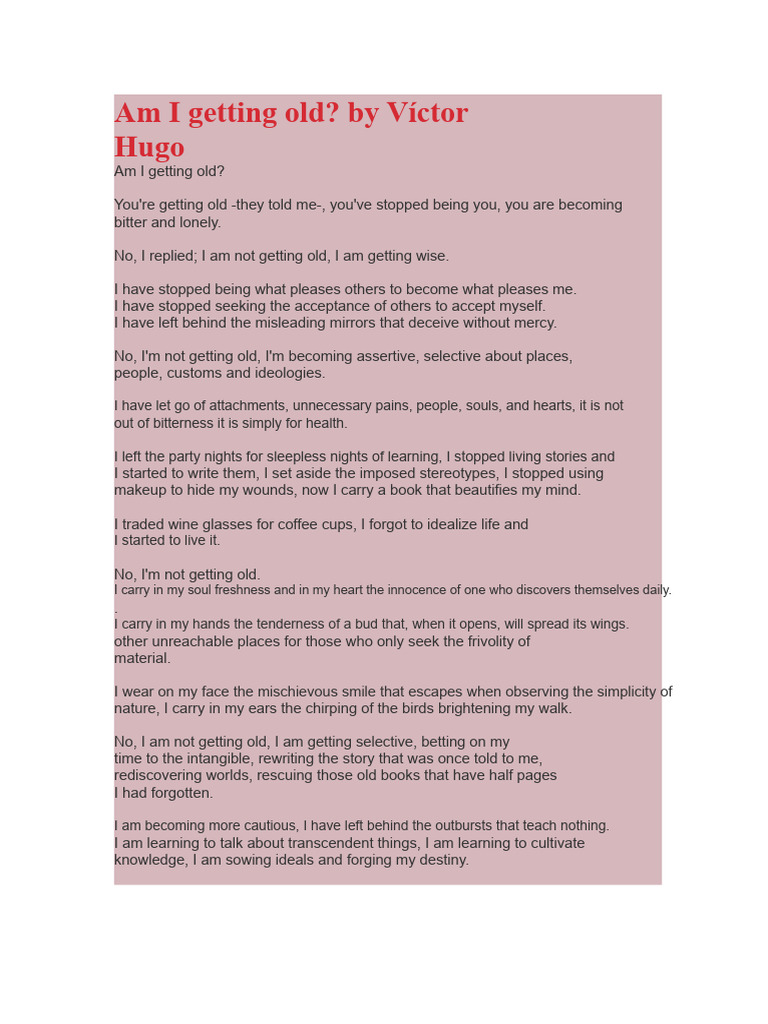 I Am Getting Old. | PDF