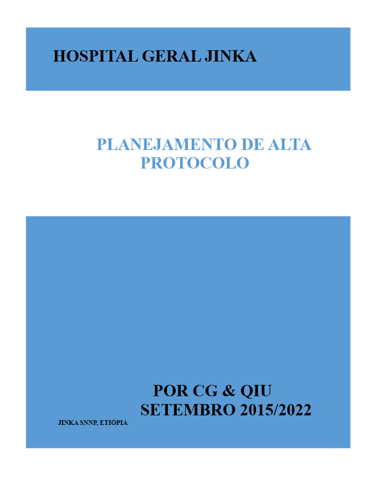 Protocolo de Planejamento de Alta Hospitalar | PDF | Enfermagem | Família