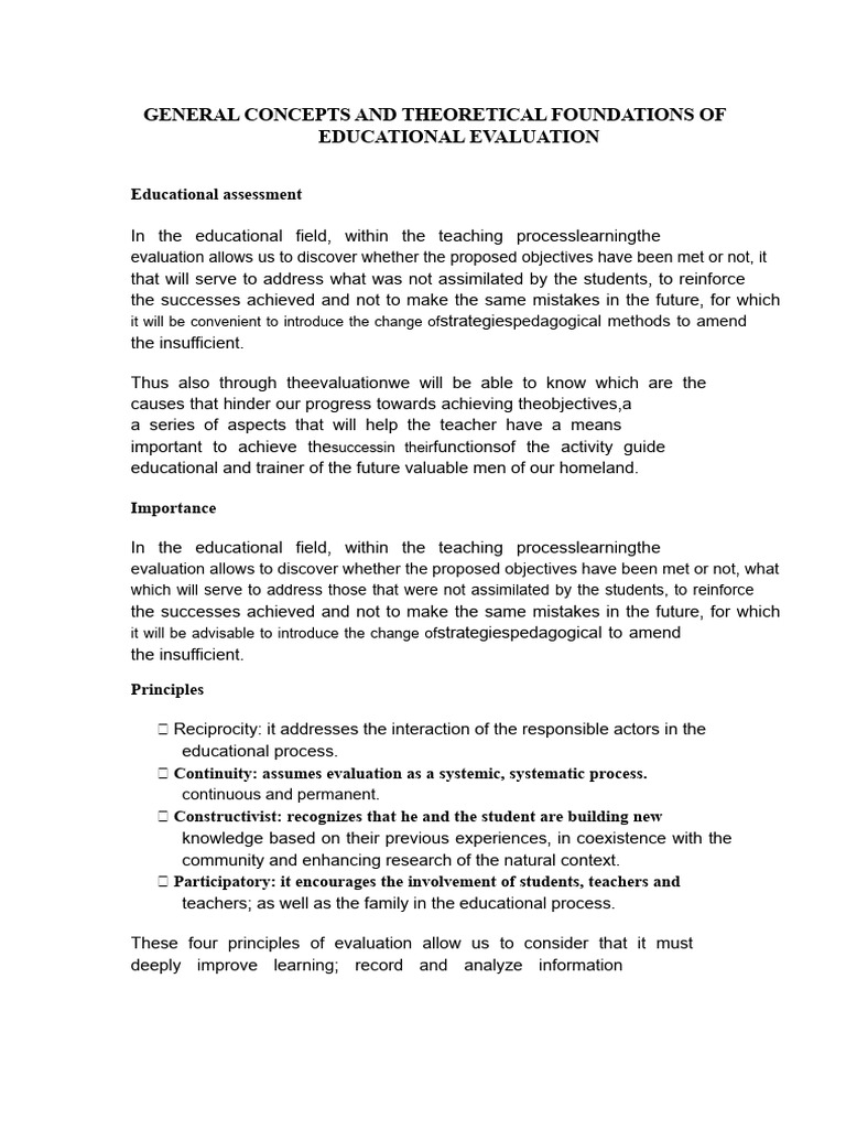 Foundations of Educational Evaluation | PDF | Evaluation | Educational ...