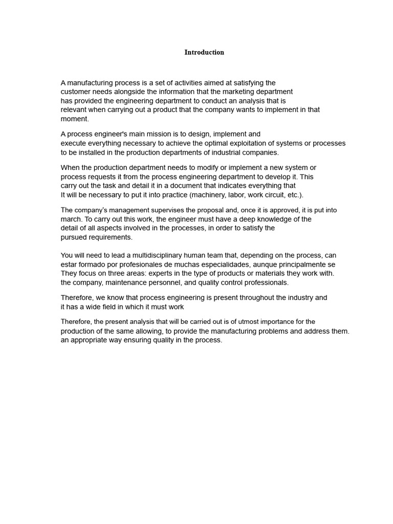Understanding Process Engineering in Manufacturing | PDF