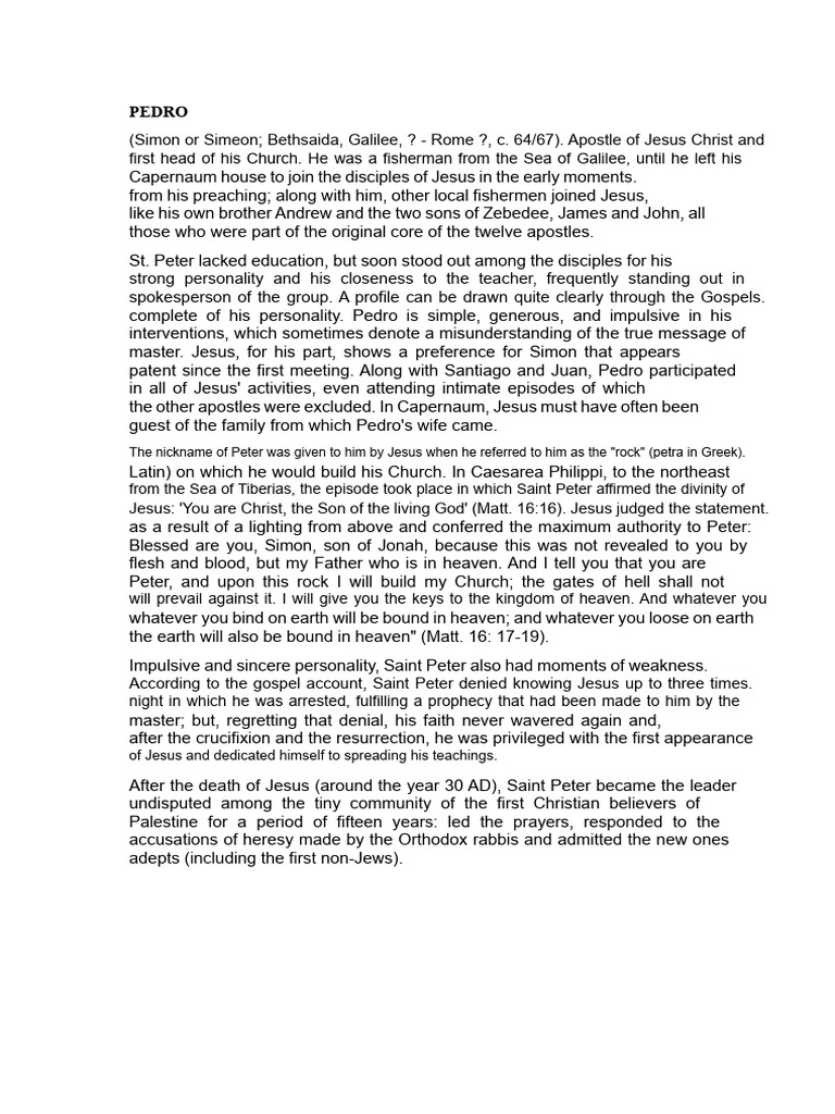 Apostles of Jesus: Peter, John, and Stephen | PDF | Jesus | Saint Peter