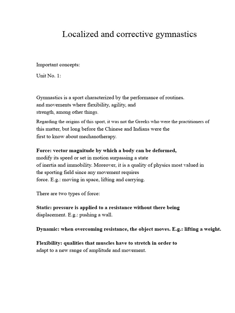 Localized and Corrective Gymnastics Guide | PDF | Flexibility (Anatomy ...