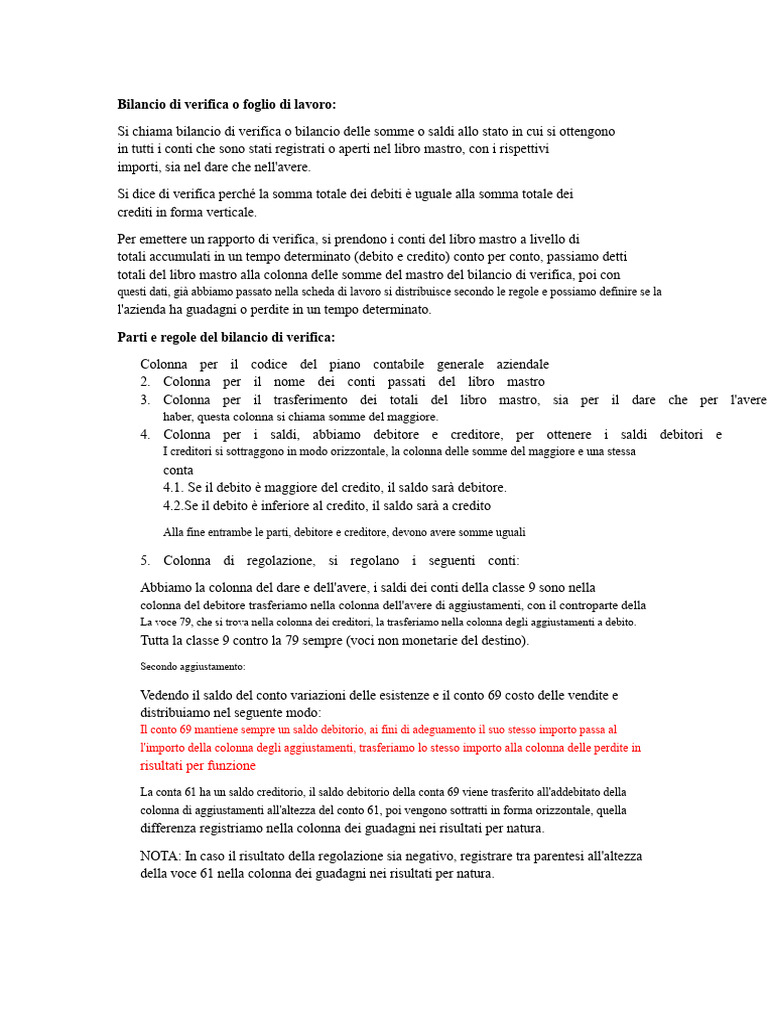 Bilancio Di Verifica o Foglio Di Lavoro | PDF