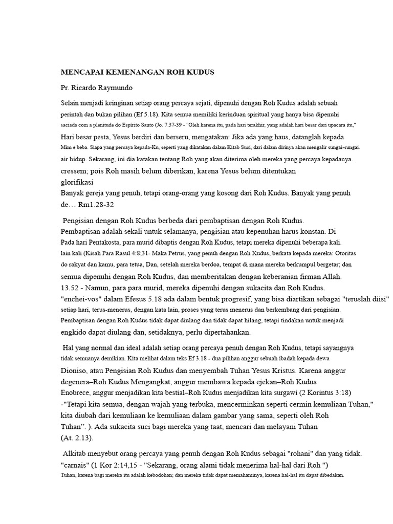Pentingnya Pengisian Roh Kudus | PDF