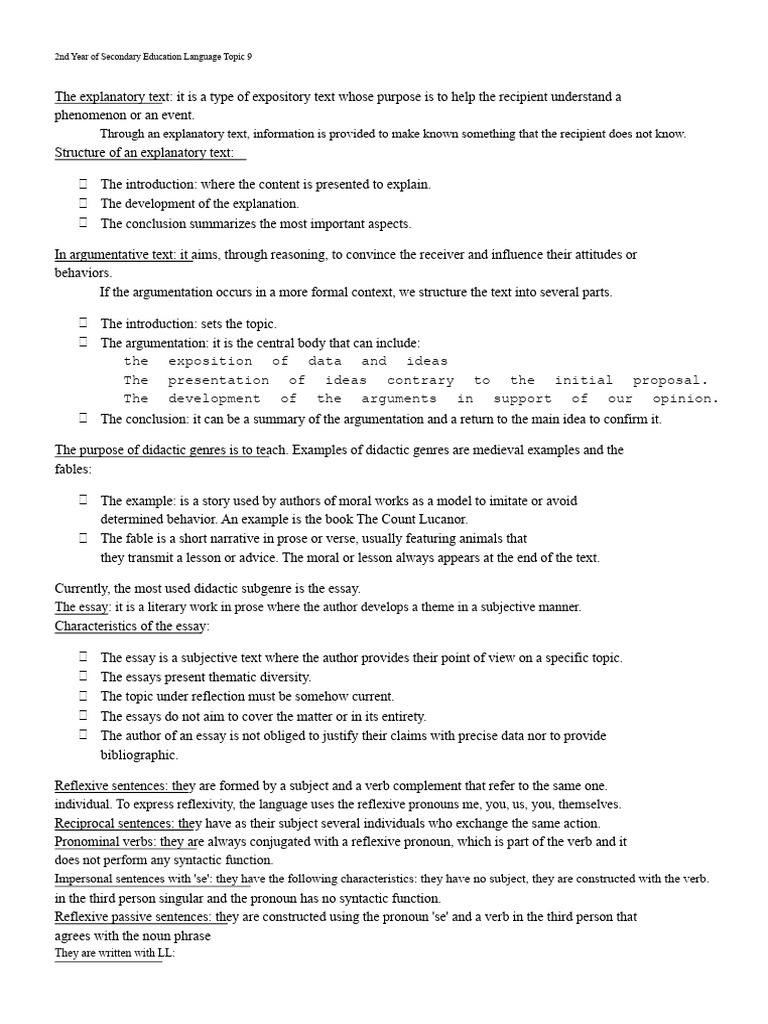 2nd ESO LANGUAGE TOPIC 9 | PDF | Pronoun | Syntactic Relationships