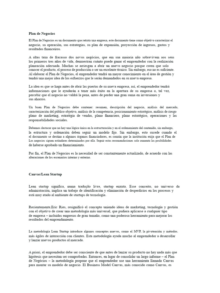 Guía Completa para un Plan de Negocios | PDF | El pensamiento de diseño ...