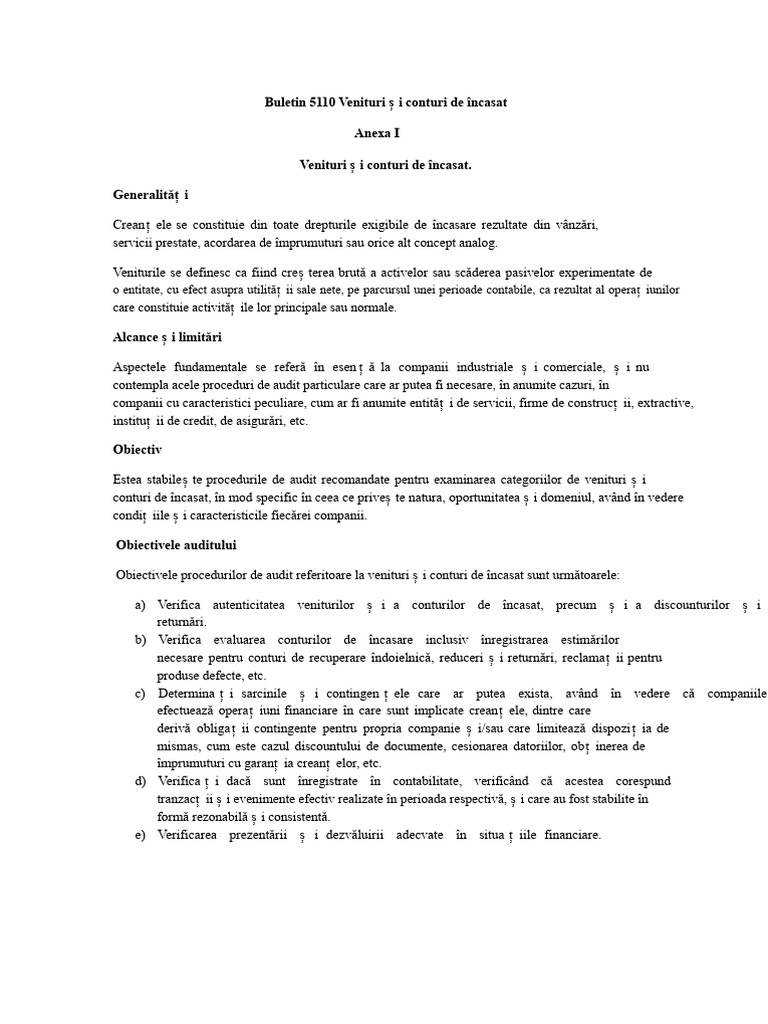 Buletin 5110 Venituri Și Conturi de Încasat | PDF