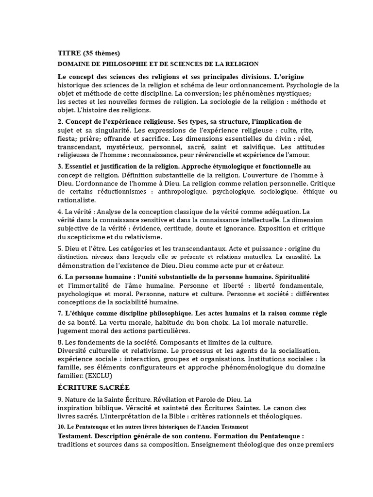 Philosophie et Sciences de la Religion | PDF | Grâce (christianisme) | Dieu