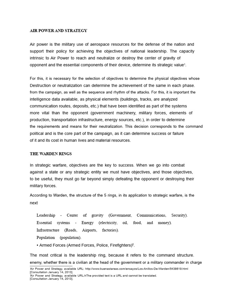 Warden's Five Rings of Strategy | PDF | Military | Military Intelligence