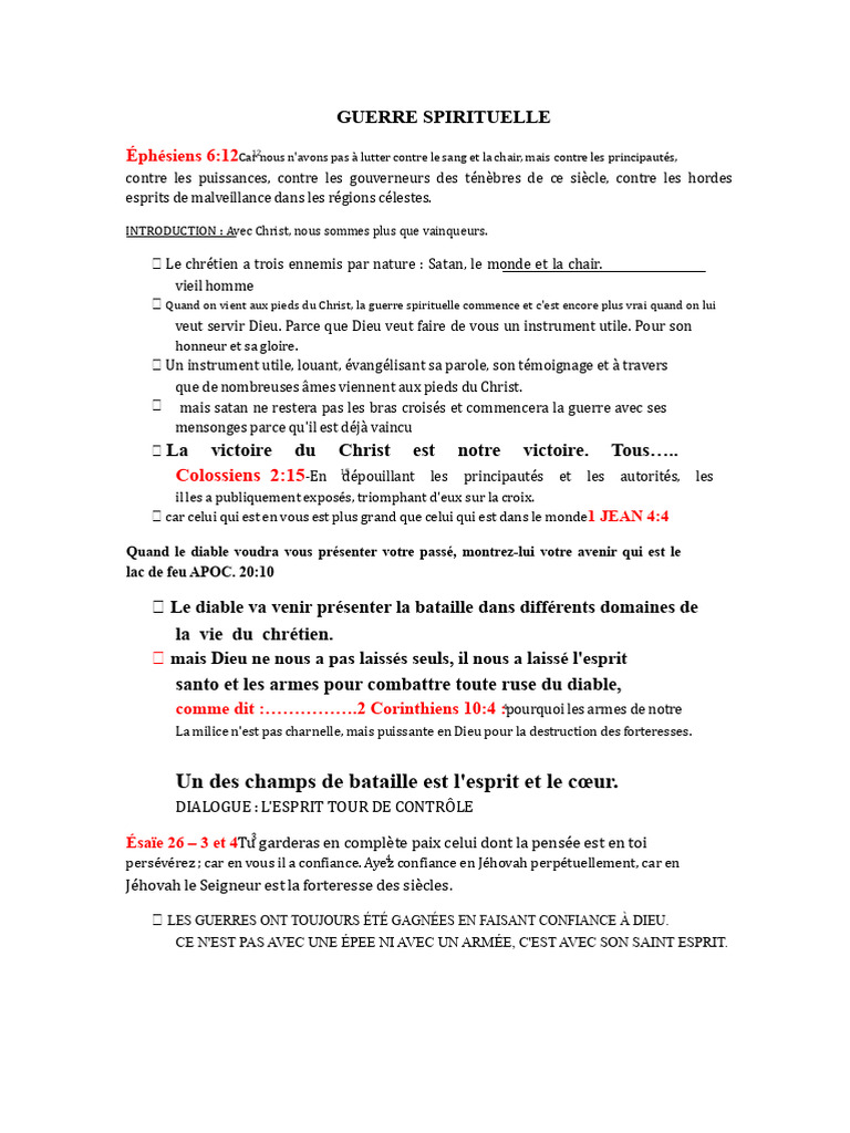 La lutte spirituelle du chrétien | PDF | Diable | Dieu