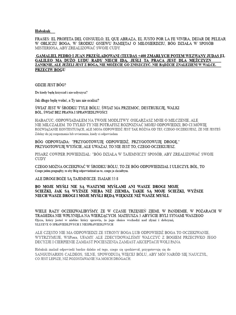 Habakuk, Prorok Pocieszenia, Ten, Który Obejmuje. | PDF