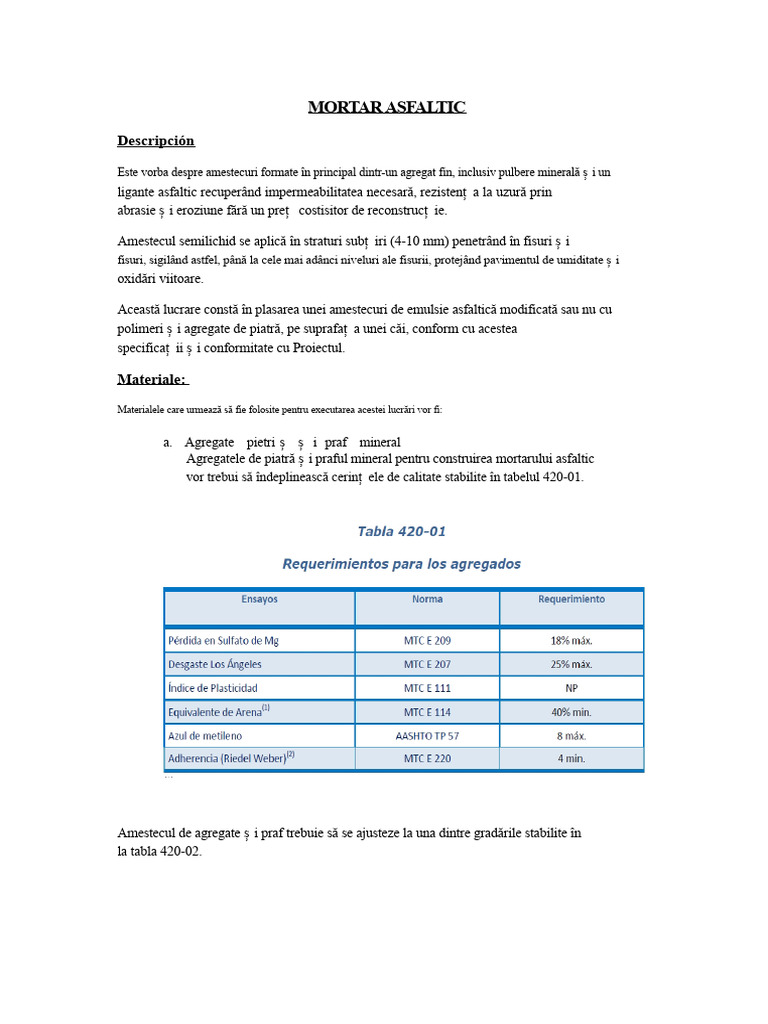 Mortare Asfaltice | PDF