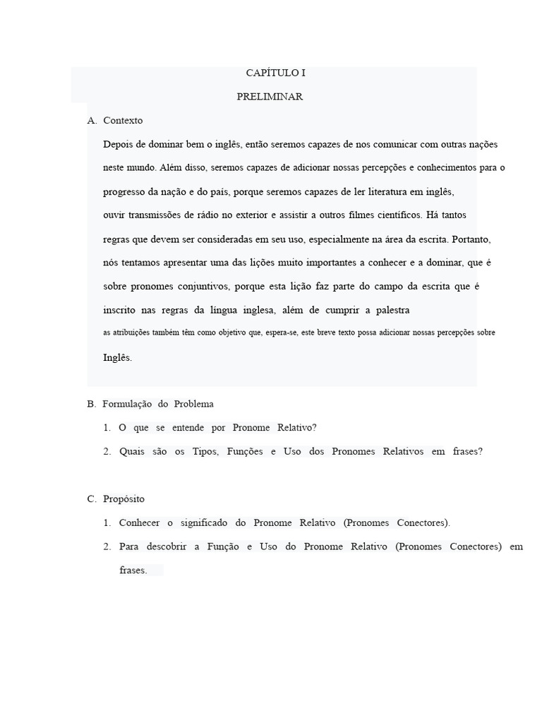 Pronomes Relativos em Inglês: Guia Completo | PDF | Pronome | Assunto ...