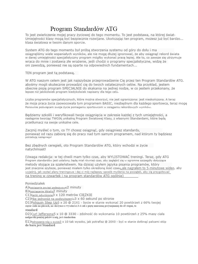 Program Standardów ATG PDF Za Darmo | PDF