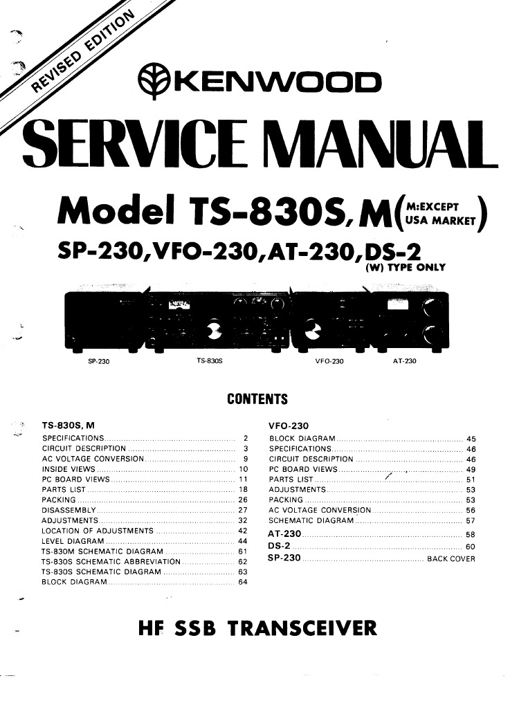 KENWOOD TS 830 Service Manual | PDF