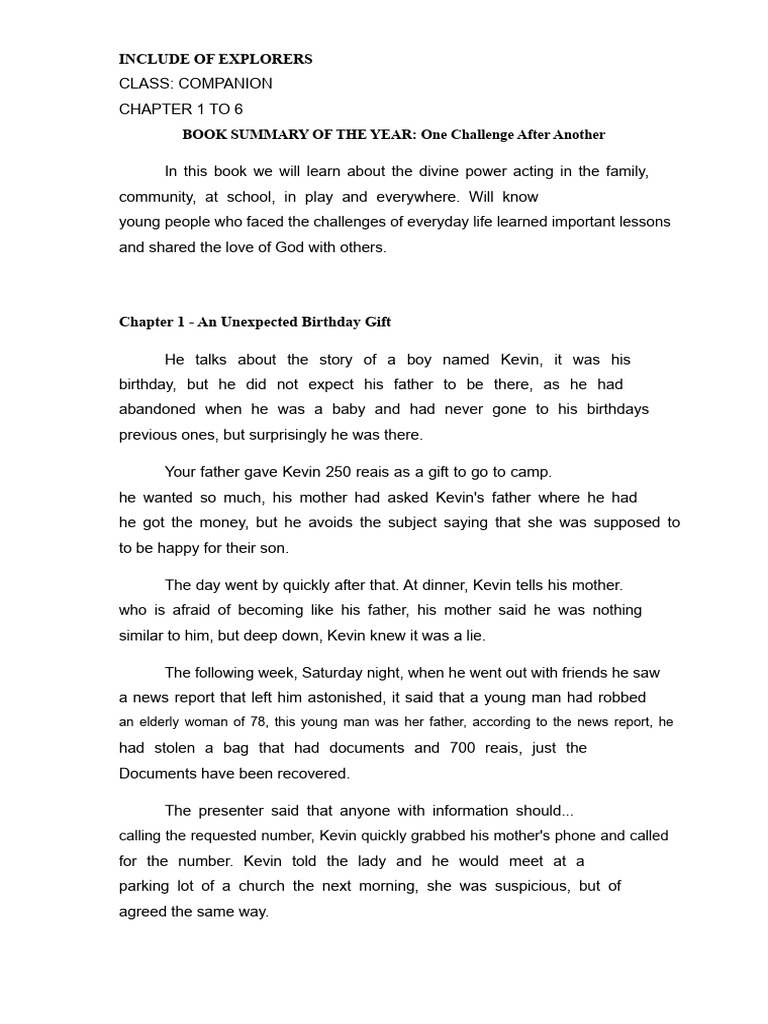 Summary of The Book of The Year DBV - One Challenge After Another ...