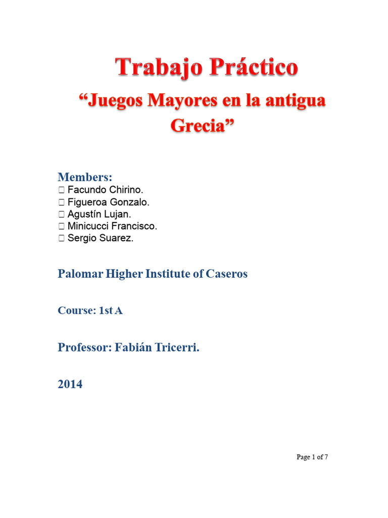 Ancient Greek Olympic Games Overview | PDF | Sparta | Track And Field