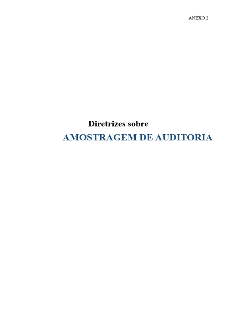 Diretrizes sobre Amostragem de Auditoria | PDF | Amostragem ...